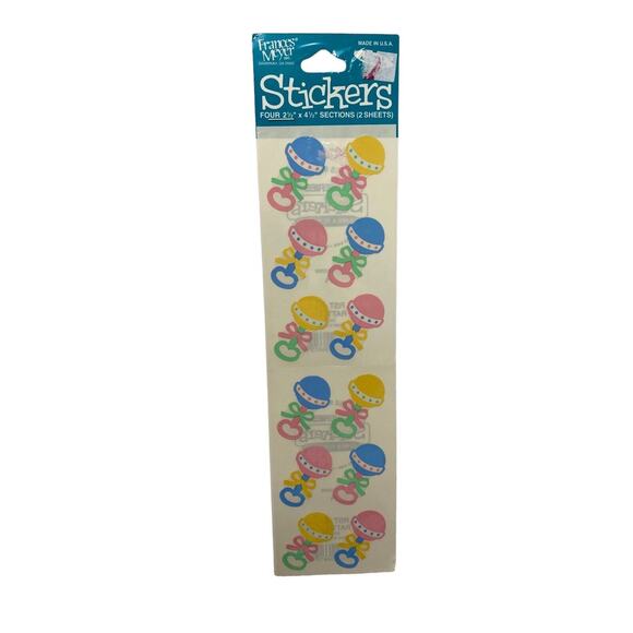Frances Meyer Other - FRANCES MEYER *NEW* Baby Rattle Baby Shower Boy Girl Unisex Stickers - 2 sheets